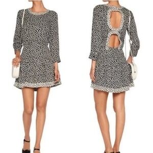 Current Elliott Tennant Dress Womens 1 (S/M) Cotton Coffee Bean Print Open Back‎